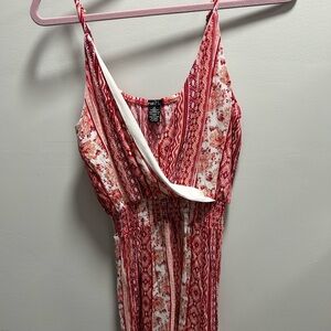 Rue21 Red and White Patterned romper